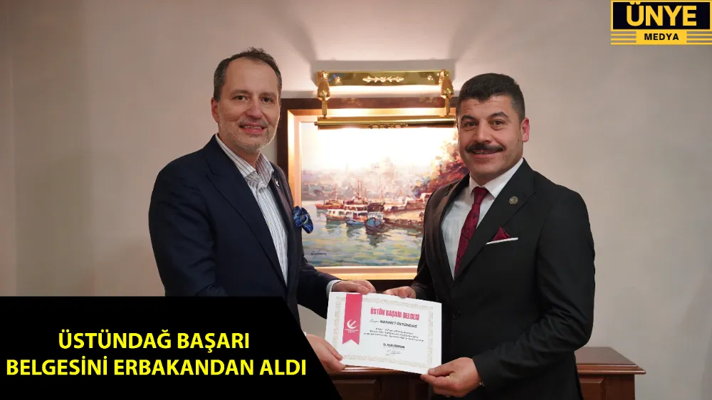 ÜSTÜNDAĞ BAŞARI  BELGESİNİ ERBAKANDAN ALDI