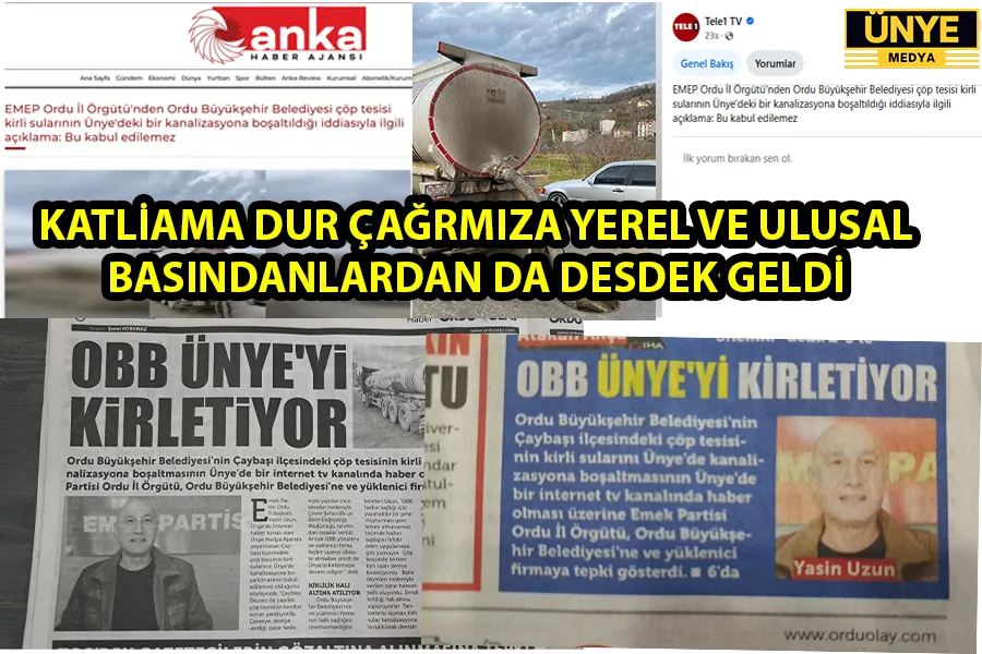 KATLİAMA DUR ÇAĞRMIZA YEREL VE ULUSAL BASINDANLARDAN DA DESDEK GELDİ