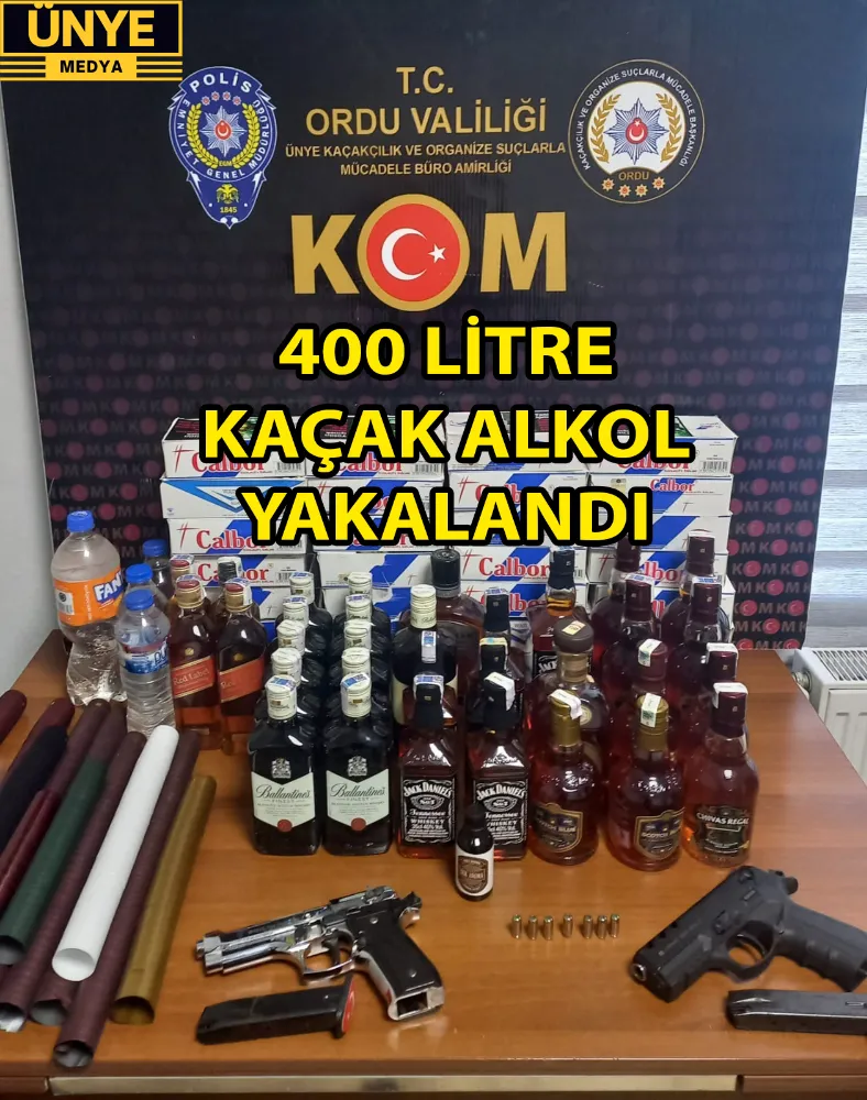 400 LİTRE KAÇAK ALKOL YAKALANDI