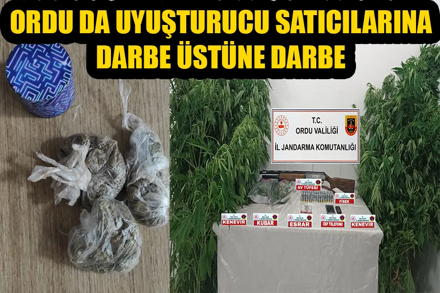 ORDU DA UYUŞTURUCU SATICILARINA  DARBE ÜSTÜNE DARBE 