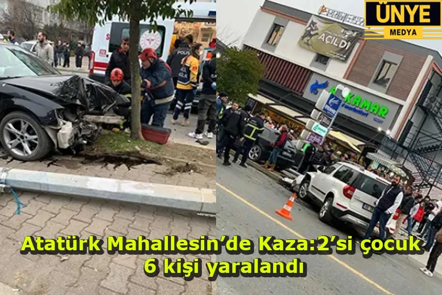 Atatürk Mahallesin’de Kaza: 2’si çocuk  6 kişi yaralandı