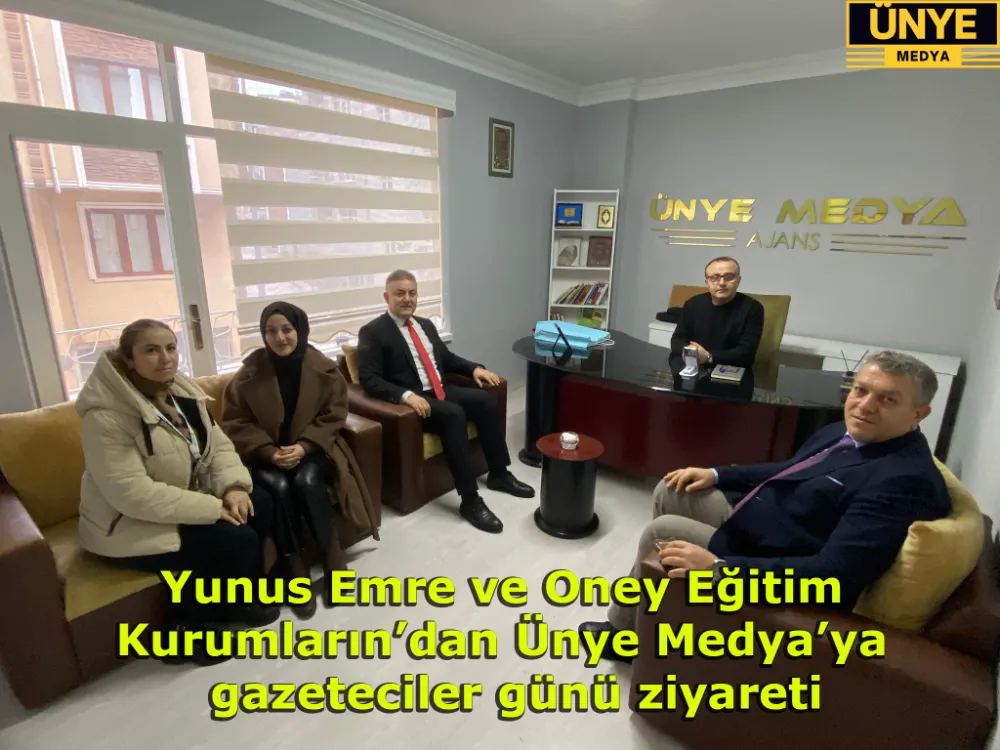 Yunus Emre ve Oney Eğitim Kurumların’dan Ünye Medya’ya  gazeteciler günü ziyareti