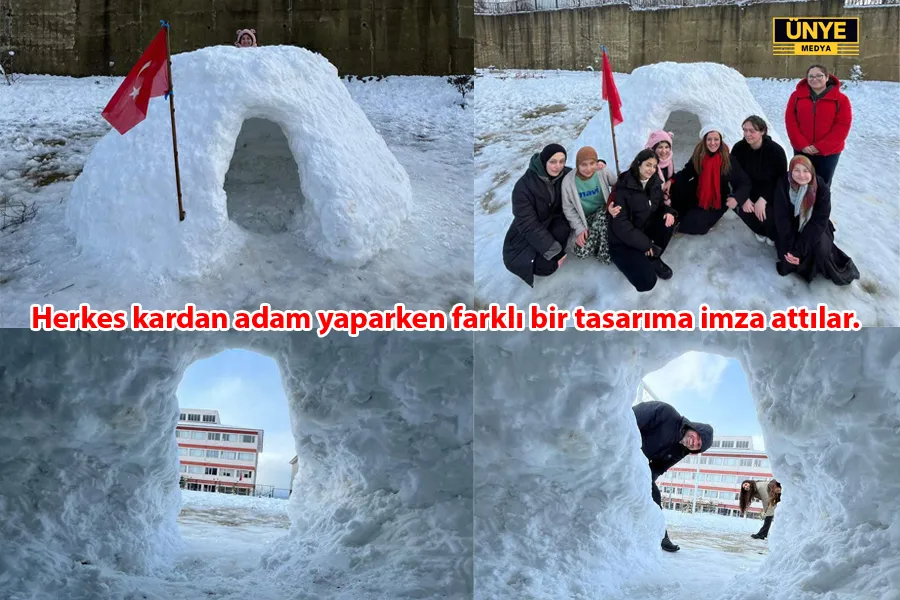 Herkes kardan adam yaparken farklı bir tasarıma imza attılar