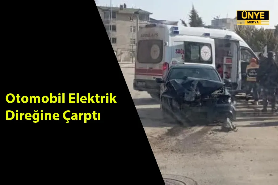 Otomobil Elektrik Direğine Çarptı