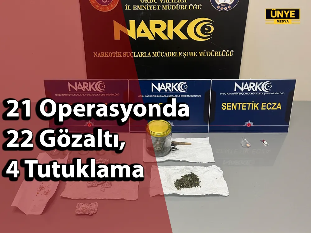 21 Operasyonda 22 Gözaltı, 4 Tutuklama